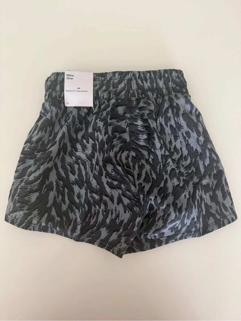 Nike Big Girls Black & Gray Printed Running Shorts, XS, NWT